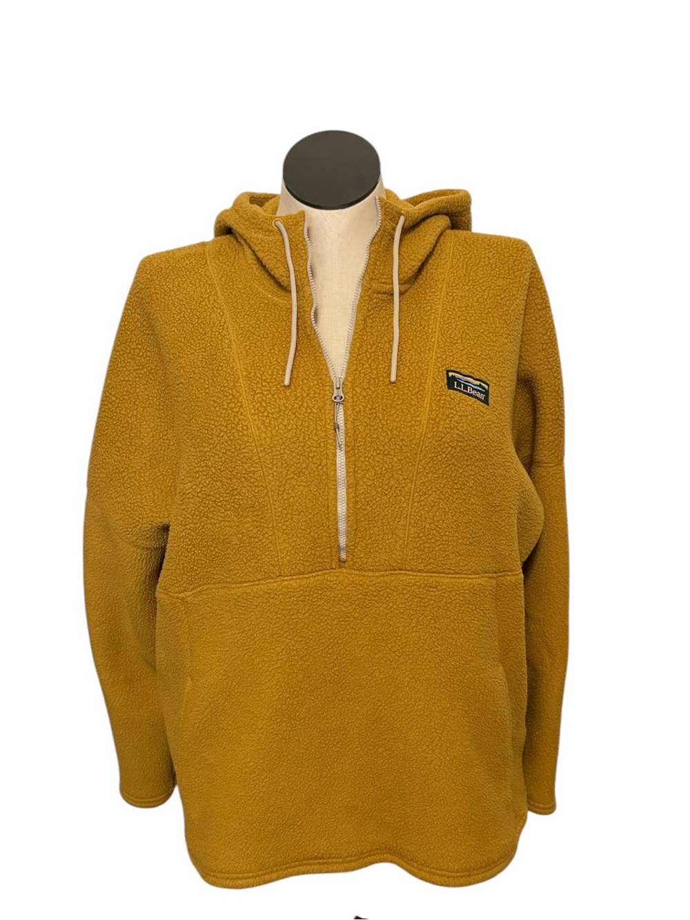 L.L. Bean Women's Mustard Half-Zip Sherpa Hoodie